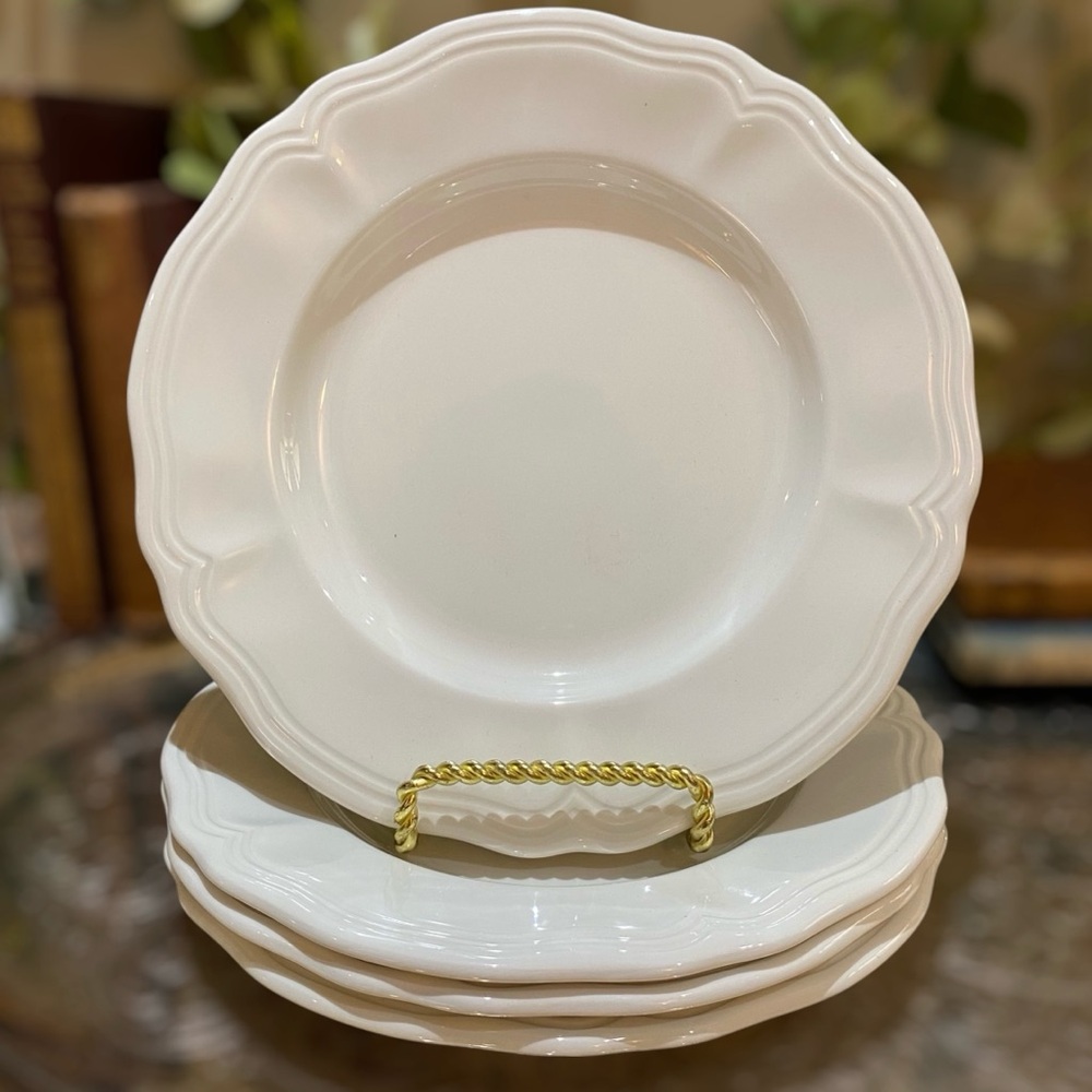 Vintage Set 4 Ironstone Federalist White Salad Plates 7.5”